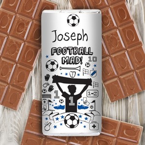Football Mad Personalised Milk Chocolate Bar 