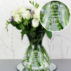 I'd Pick You Personalised Glass Vase