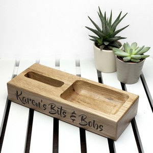 Solid Oak Personalised (Any Message) Technology Stand