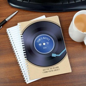 Retro Vinyl Personalised A5 Notebook