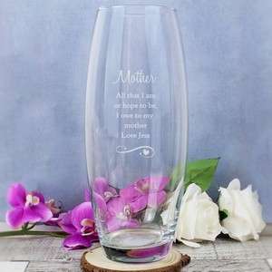 Hearts & Swirls Personalised (Any Message) Bullet Glass Vase