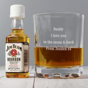 Jim Beam Whisky & Personalised Glass Tumbler