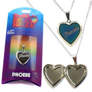 Colour Changing Personalised Mood Locket Necklace:- Phoebe