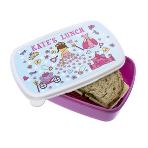 Girl's Pretty Princess Personalised Lunch Box