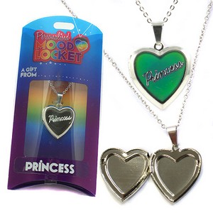Colour Changing Personalised Mood Locket Necklace:- Princess