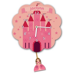 Princess Castle Personalised Pendulum Wall Clock