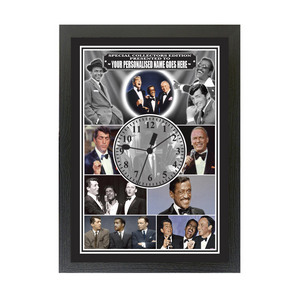 Rat Pack Personalised Icon Framed Clock
