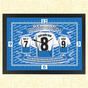 Personalised Reading Football Team Shirt Clock