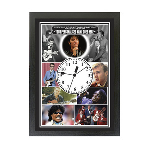 Rock & Roll Greats Personalised Icon framed Clock