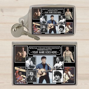 Rock & Roll Greats Personalised Icon Keyring and Magnet Set