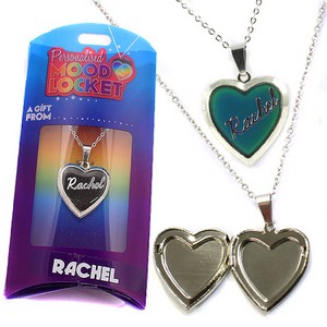 Colour Changing Personalised Mood Locket Necklace:- Rachel