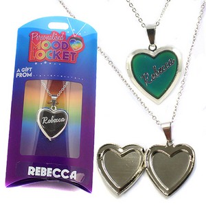 Colour Changing Personalised Mood Locket Necklace:- Rebecca