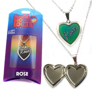 Colour Changing Personalised Mood Locket Necklace:- Rose