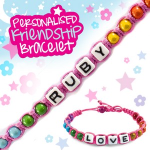 Girls Personalised Friendship Bracelet:- Ruby