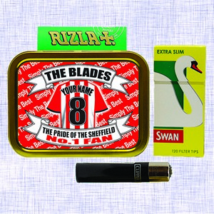 Sheffield United Football Shirt Personalised Tobacco Tin & Products