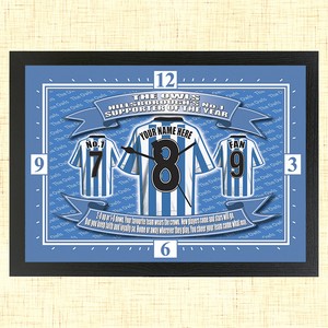Personalised Sheffield Wednesday Football Team Shirt Clock