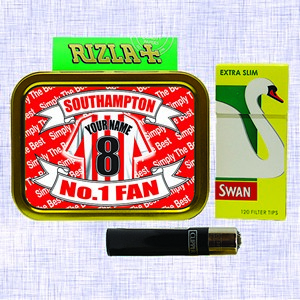 Southampton Football Shirt Personalised Tobacco Tin & Products