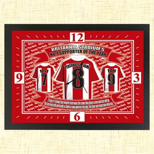 Personalised Stoke Football Team Shirt Clock