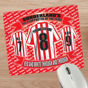 Sunderland Football Shirt Personalised Mouse Mat