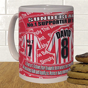Sunderland Personalised Football Shirt Mug