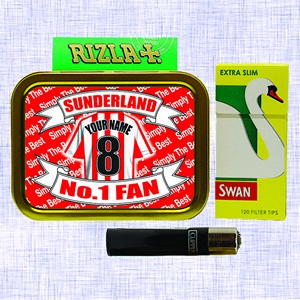 Sunderland Football Shirt Personalised Tobacco Tin & Products