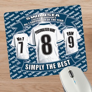 Swansea Football Shirt Personalised Mouse Mat