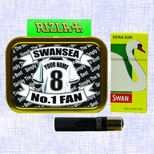 Swansea Football Shirt Personalised Tobacco Tin & Products