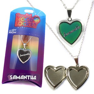 Colour Changing Personalised Mood Locket Necklace:- Samantha