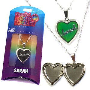 Colour Changing Personalised Mood Locket Necklace:- Sarah