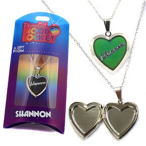 Colour Changing Personalised Mood Locket Necklace:- Shannon