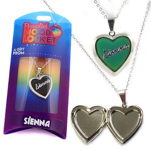 Colour Changing Personalised Mood Locket Necklace:- Sienna