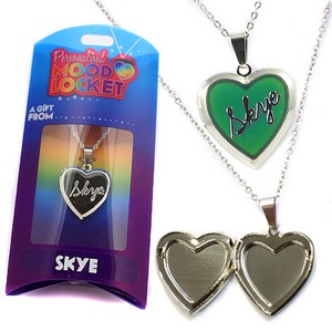 Colour Changing Personalised Mood Locket Necklace:- Skye
