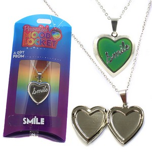 Colour Changing Personalised Mood Locket Necklace:- Smile