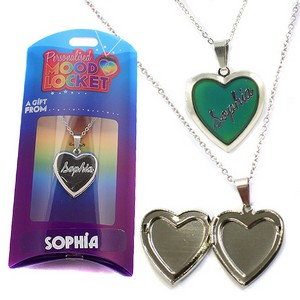 Colour Changing Personalised Mood Locket Necklace:- Sophia