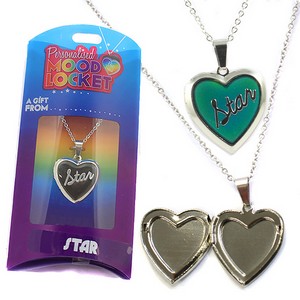 Colour Changing Personalised Mood Locket Necklace:- Star