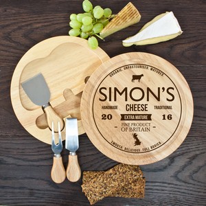 Conventional Brand Personalised Cheese Board with Implements