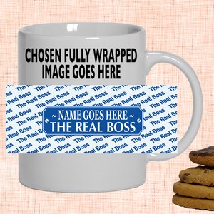 The Real Boss Personalised Mug (Blue)