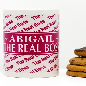 The Real Boss Personalised Mug (Pink)