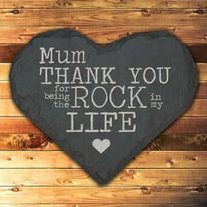 Thank You Mum Personalised Slate Heart Plaque
