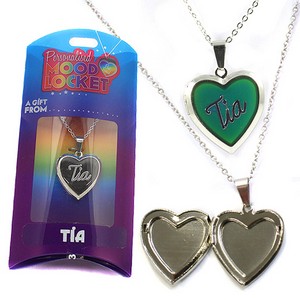 Colour Changing Personalised Mood Locket Necklace:- Tia