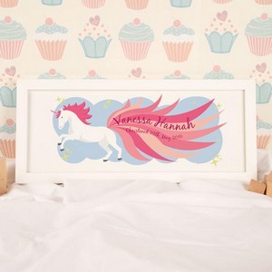 White Unicorn Personalised Framed Print