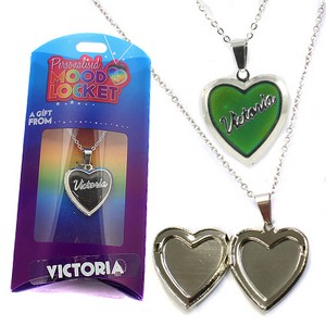 Colour Changing Personalised Mood Locket Necklace:- Victoria