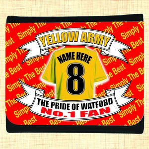 Watford Football Shirt Personalised Wallet