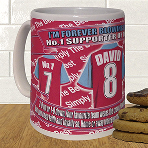 West Ham Personalised Football Shirt Mug