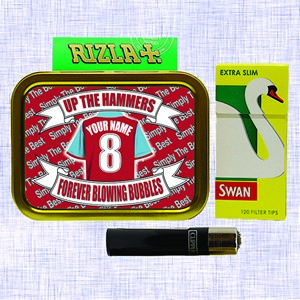 West Ham Football Shirt Personalised Tobacco Tin & Products