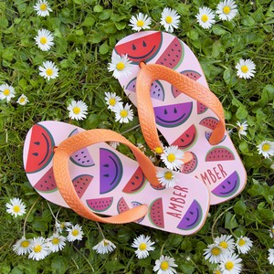 Extravagant Watermelon Children's Personalised Flip Flop