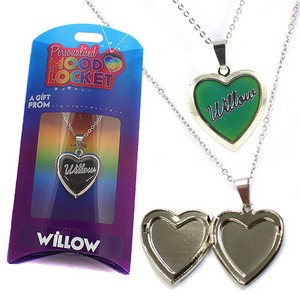 Colour Changing Personalised Mood Locket Necklace:- Willow