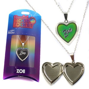 Colour Changing Personalised Mood Locket Necklace:- Zoe