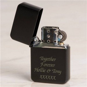 Personalised (Any Message) Black Petrol Lighter 