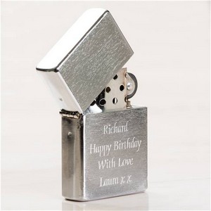 Personalised (Any Message) Chrome Petrol Lighter 